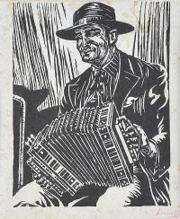 THE ACCORDION PLAYER by Harry Kernoff RHA at Ross's Online Art Auctions