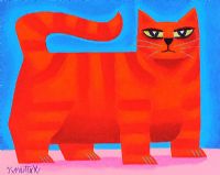 RED CAT by Graham Knuttel at Ross's Online Art Auctions