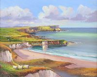WHITEPARK BAY, COUNTY ANTRIM by William Yeaman at Ross's Online Art Auctions
