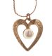 9CT GOLD HEART NECKLACE WITH PEARL at Ross's Online Art Auctions