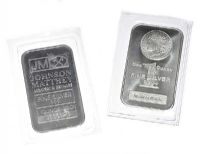 TWO FINE SILVER INGOTS; EACH ONE TROY OUNCE at Ross's Online Art Auctions