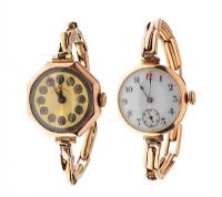 TWO 9CT GOLD-CASED LADY'S WRIST WATCHES at Ross's Online Art Auctions