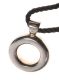 STERLING SILVER CIRCULAR PENDANT ON A BRAIDED CORD ROPE at Ross's Online Art Auctions