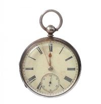 STERLING SILVER GENT'S OPEN-FACED POCKET WATCH at Ross's Online Art Auctions