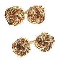 MAPPIN & WEBB 18CT GOLD KNOT CUFFLINKS at Ross's Online Art Auctions