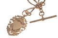 VICTORIAN 9CT ROSE GOLD CHAIN WITH T-BAR FOB AND SHIELD at Ross's Online Art Auctions