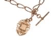 VICTORIAN 9CT ROSE GOLD CHAIN WITH T-BAR FOB AND SHIELD at Ross's Online Art Auctions