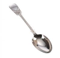 EMBOSSED SILVER SOUP SPOON at Ross's Online Art Auctions