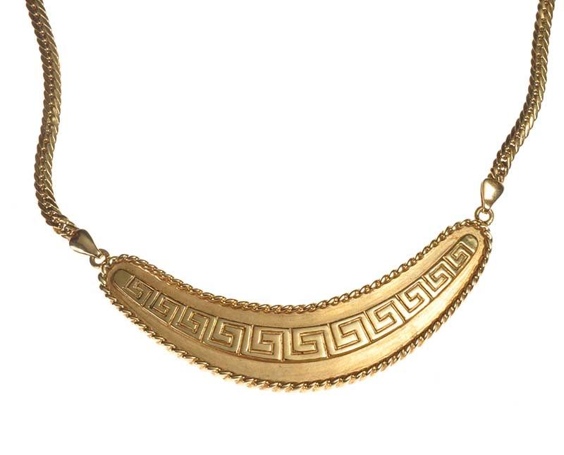 Buy Large Greek Key Necklace in Sterling Silver 925, Tapered Greek  Geometric Necklace, Greek Meander Choker Online in India - Etsy