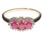 9CT GOLD DIAMOND AND RUBY CLUSTER RING at Ross's Online Art Auctions