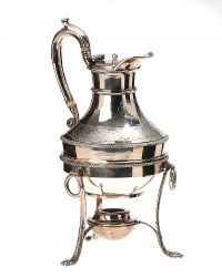 SILVER ENGRAVED COFFEE POT  at Ross's Online Art Auctions