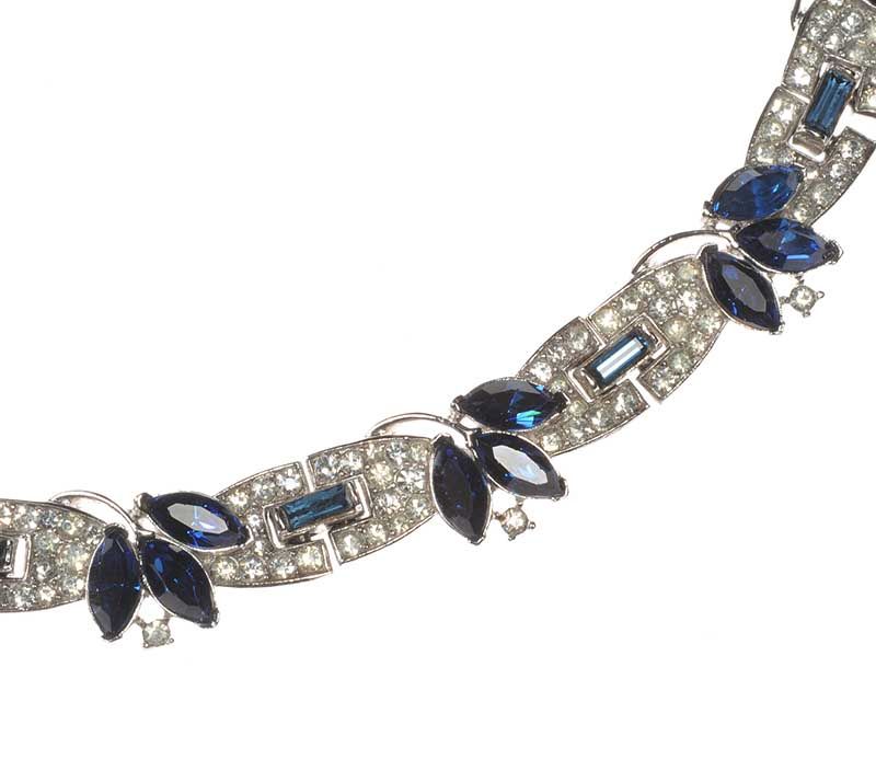 TRIFARI SILVER-TONE METAL AND CRYSTAL NECKLACE