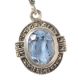 STERLING SILVER BLUE TOPAZ AND MARCASITE NECKLET at Ross's Online Art Auctions