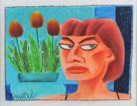 GIRL & TULIPS by Graham Knuttel at Ross's Online Art Auctions