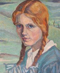 PORTRAIT OF A GIRL by Harry Kernoff RHA at Ross's Online Art Auctions