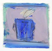 PLANT IN A BLUE POT by Basil Blackshaw HRHA HRUA at Ross's Online Art Auctions