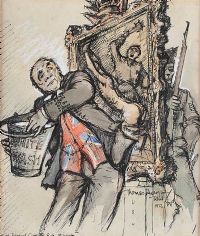 SIR EDMUND COMPTON AT WORK by Thomas Ryan PPRHA at Ross's Online Art Auctions