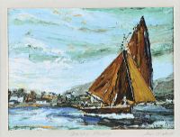 GALWAY HOOKER by Liam O' Neill at Ross's Online Art Auctions