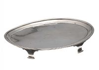 OVAL SILVER CARD TRAY at Ross's Online Art Auctions