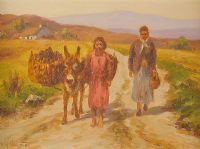HEADING HOME, DONKEY WITH THE TURF by Donal McNaughton at Ross's Online Art Auctions