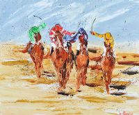 FOUR HORSE RACE by Louise Mansfield at Ross's Online Art Auctions