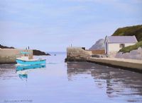 BALLINTOY HARBOUR, COUNTY ANTRIM by Gregory Moore at Ross's Online Art Auctions