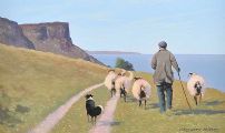DRIVING SHEEP, MURLOUGH, COUNTY ANTRIM by Gregory Moore at Ross's Online Art Auctions