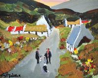 DONEGAL COTTAGES by Tom McGoldrick at Ross's Online Art Auctions