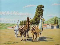 FIVE LLAMAS by J. Mamani at Ross's Online Art Auctions