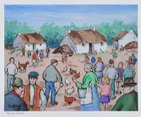 THE VILLAGE SQUARE by Gladys Maccabe HRUA at Ross's Online Art Auctions
