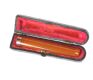 9CT GOLD MOUNTED AMBER CIGARETTE HOLDER WITH BOX at Ross's Online Art Auctions