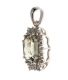 STERLING SILVER GREEN GEMSTONE AND WHITE TOPAZ PENDANT at Ross's Online Art Auctions