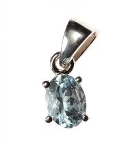 STERLING SILVER AND PALE BLUE GEMSTONE PENDANT at Ross's Online Art Auctions