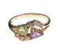 9CT GOLD RING SET WITH PERIDOT, AMETHYST AND CRYSTAL at Ross's Online Art Auctions