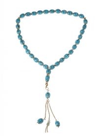 SILVER PRAYER BEADS SET WITH TURQUOISE BY ARABIAN DESIGNER 'FEYENDRA' at Ross's Online Art Auctions