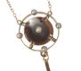 VICTORIAN ROSE-GOLD-TONE METAL ONYX AND SEED PEARL NECKLET at Ross's Online Art Auctions