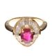 18CT GOLD RUBY AND DIAMOND BALLERINA CLUSTER RING at Ross's Online Art Auctions