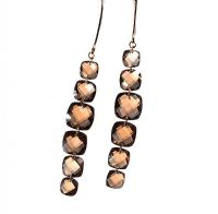 9CT GOLD AND SMOKY QUARTZ EARRINGS at Ross's Online Art Auctions