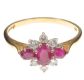18CT RUBY AND DIAMOND CLUSTER RING at Ross's Online Art Auctions