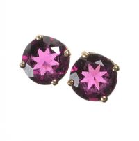 PAIR OF 9CT GOLD AND AMETHYST STUD EARRINGS at Ross's Online Art Auctions