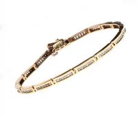 9CT GOLD AND DIAMOND LINE BRACELET at Ross's Online Art Auctions