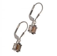 STERLING SILVER AND SMOKY QUARTZ DROP EARRINGS at Ross's Online Art Auctions
