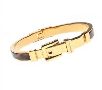 GOLD-TONE METAL AND RESIN BUCKLE BANGLE BY DESIGNER MICHAEL KORS at Ross's Online Art Auctions