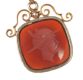9CT GOLD INTAGLIO CARNELIAN PENDANT AND CHAIN at Ross's Online Art Auctions