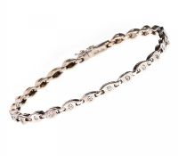 18CT WHITE GOLD AND DIAMOND FANCY-LINK BRACELET at Ross's Online Art Auctions