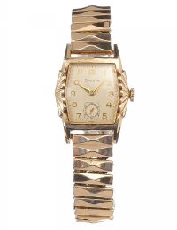 BULOVA GOLD-PLATED STAINLESS STEEL-CASED GENT'S WRIST WATCH at Ross's Online Art Auctions