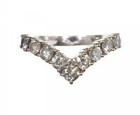 18CT WHITE GOLD AND DIAMOND WISHBONE RING at Ross's Online Art Auctions