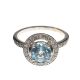 18CT WHITE GOLD BLUE TOPAZ AND DIAMOND CLUSTER RING at Ross's Online Art Auctions