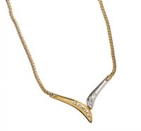9CT GOLD AND DIAMOND NECKLET at Ross's Online Art Auctions