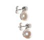 18CT WHITE GOLD FRESHWATER PEARL AND DIAMOND STUD EARRINGS at Ross's Online Art Auctions
